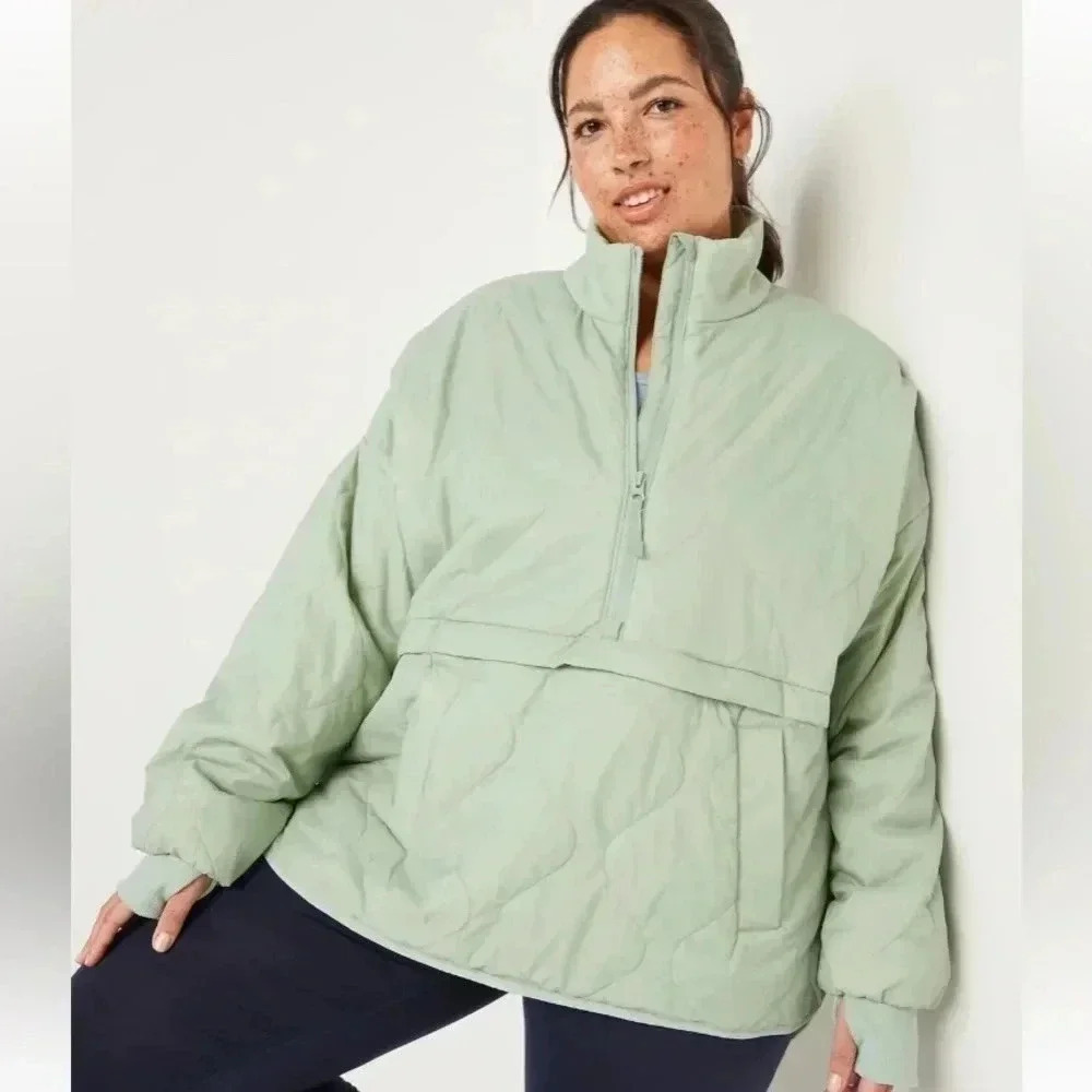 NWT  Old Navy Mint quilted kangaroo pocket light jacket - Picture 4 of 10